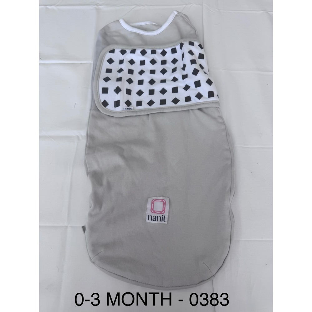 Nanit Breathing Swaddle 0-3 Months Grey Geometric Cotton Sleep Sack 6-15 lbs